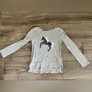 Gap Kids Girls Size S Flippy Sequin Unicorn Long Sleeve